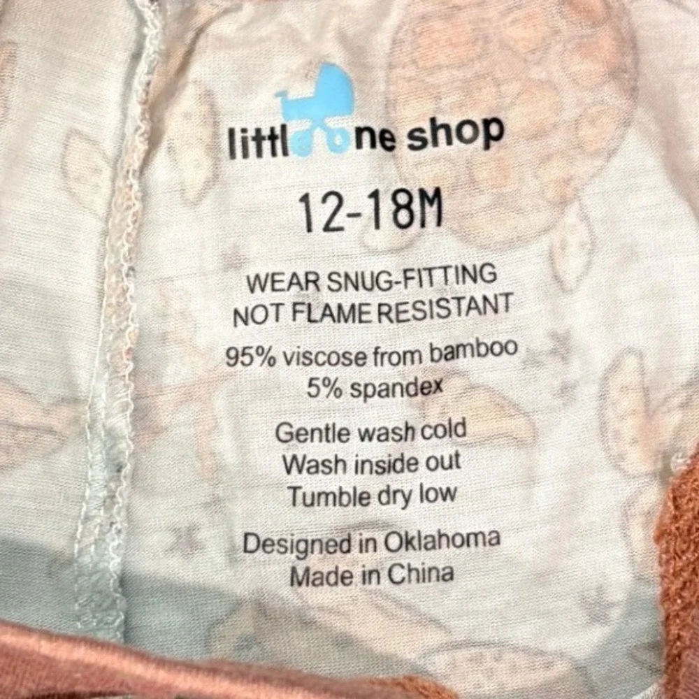 Little One Shop Bamboo Sea Turtle Pajama Set Blue Orange 12-18M
